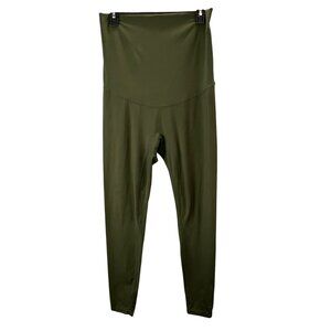 Posh Divah Leggings M Olive Green High Waisted Workout Athletic